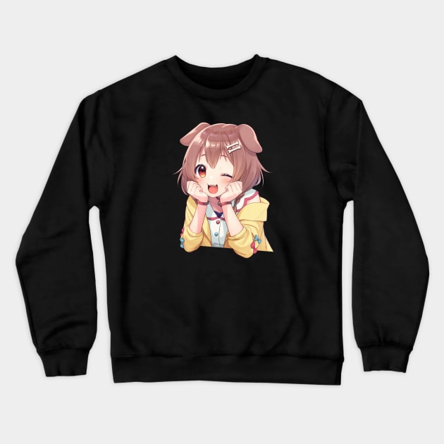 Inugami Korone wink Crewneck Sweatshirt by Soonymarwick